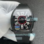 QQF Swiss Replica Franck Muller Vanguard V41 Carbon Case Fabric Strap Men's Watch 